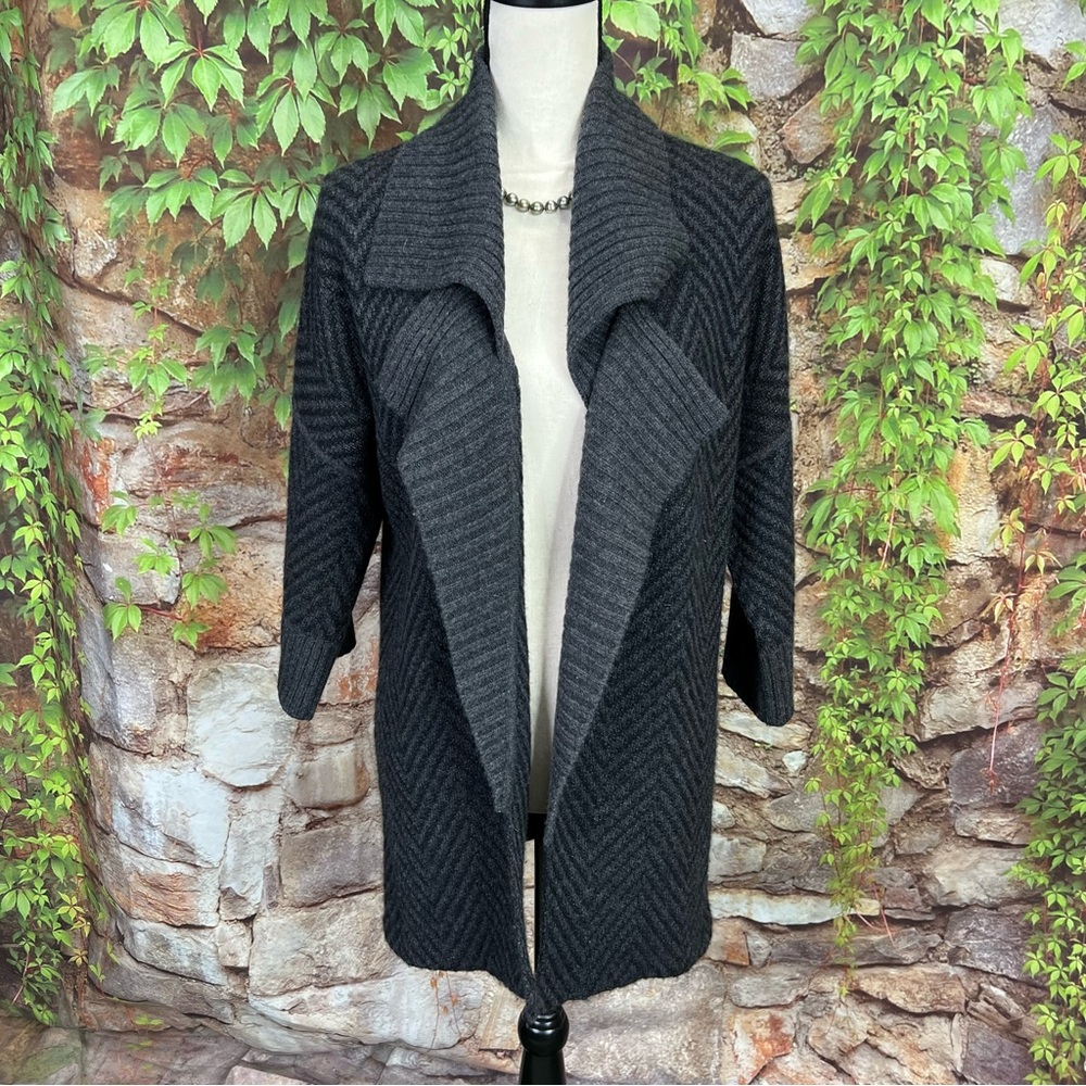 KINROSS CASHMERE Double Knit Cashmere Open Cardigan, M